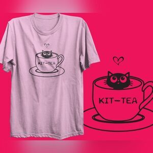 "Kit-Tea Queens: Women's Hilarious Tee for Cat-Loving Tea Enthusiasts!"